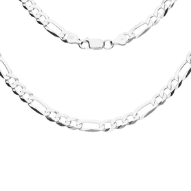 Srebrny męski łańcuszek Figaro 55cm pr 925 | EMC029