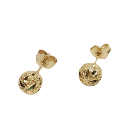  Kolczyki złote kulki diamentowane pr.585 | EJE512 (1)