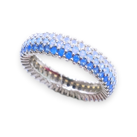 Pierścionek srebrny z niebieskimi cyrkoniami | EJR192 (1)