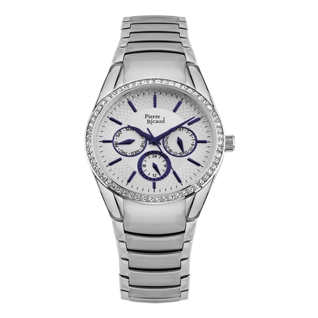Zegarek damski Pierre Ricaud  P21032.51B3QFZ na srebrnej stalowej bransolecie | EWF005 (1)